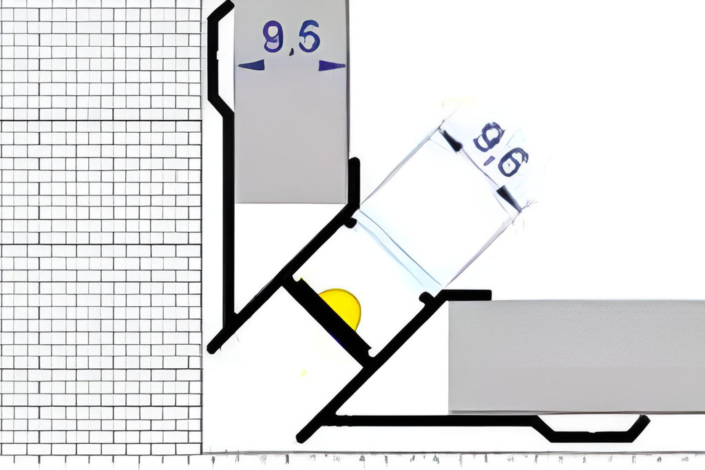 Гэрэлтэй дотор булан MK-QBD108 led matt black PH