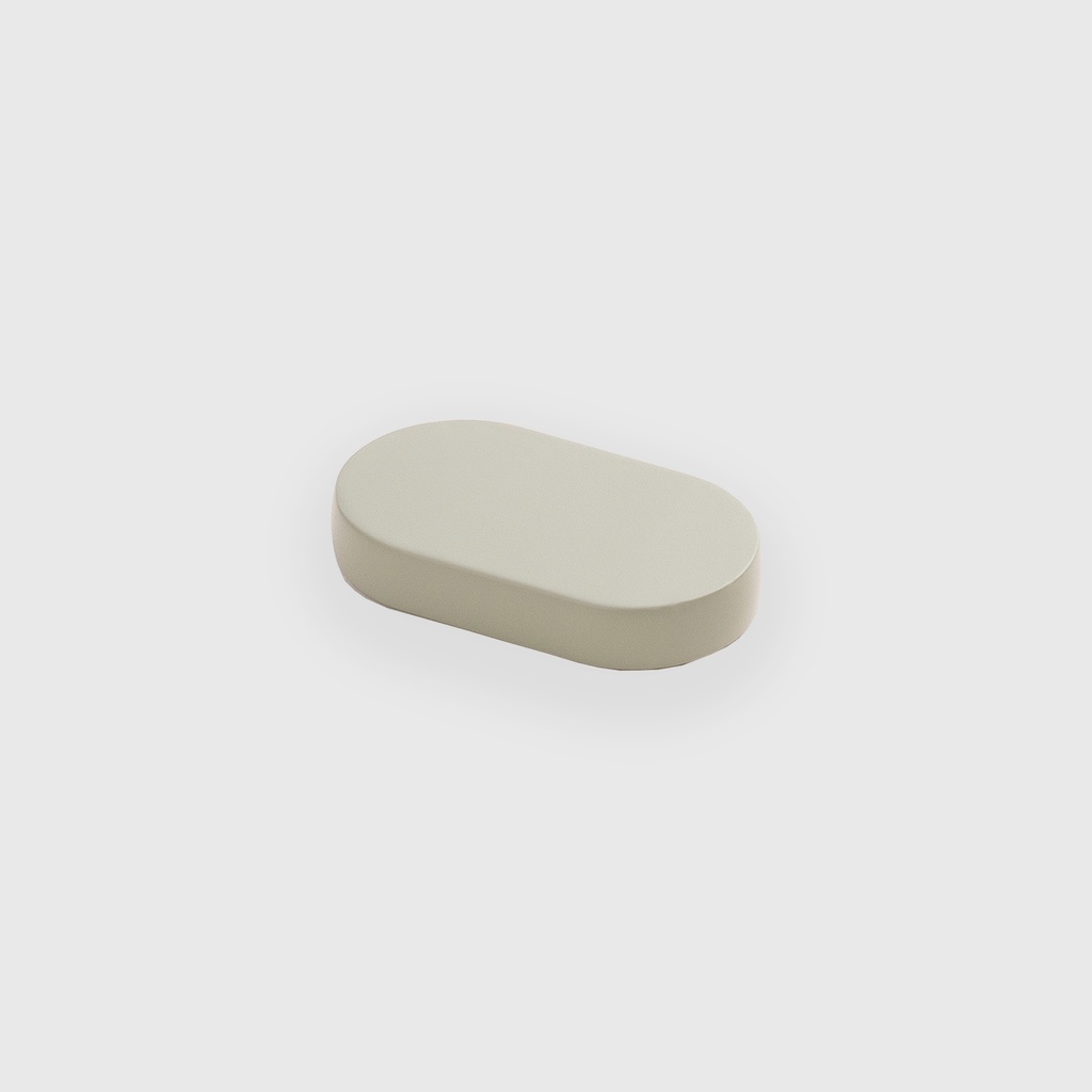 Matt beige solid oval pull EMO