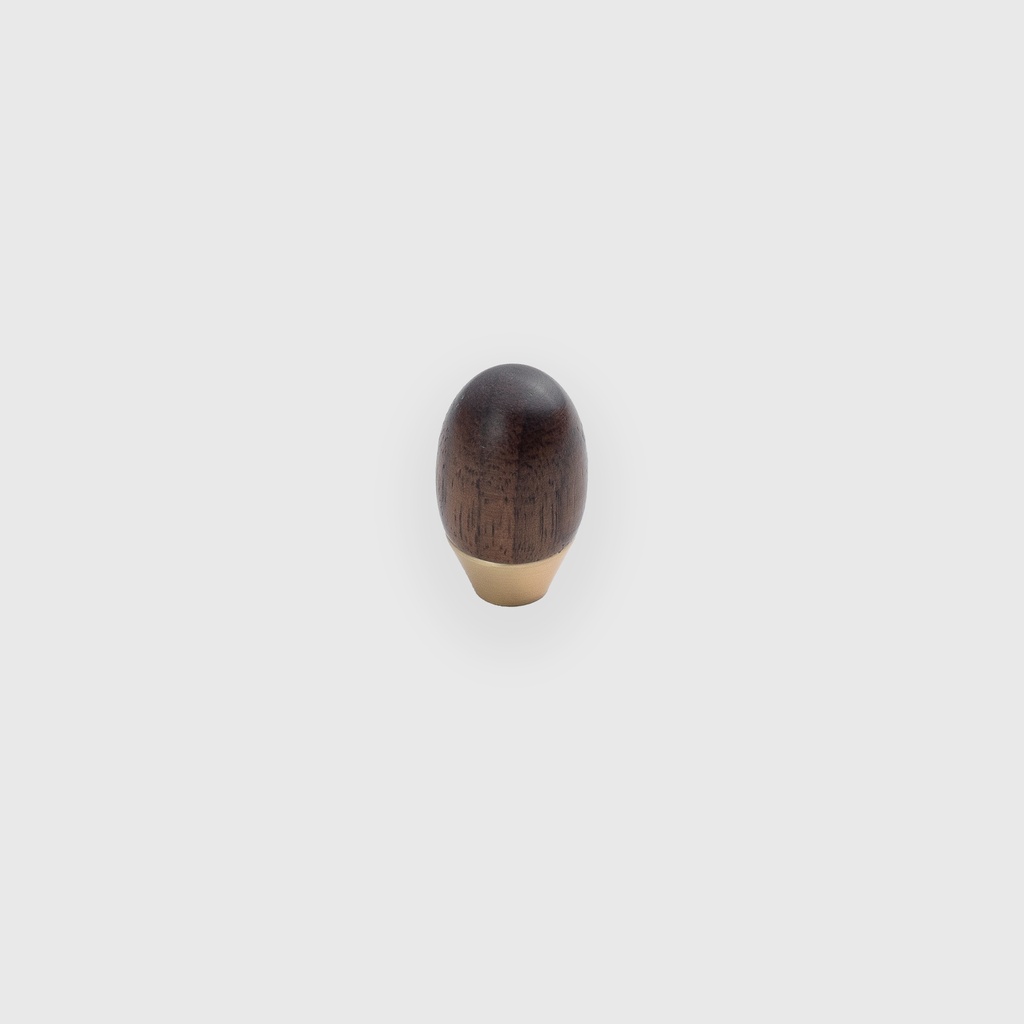Varnish Walnut Black Steel Brushed Knob 