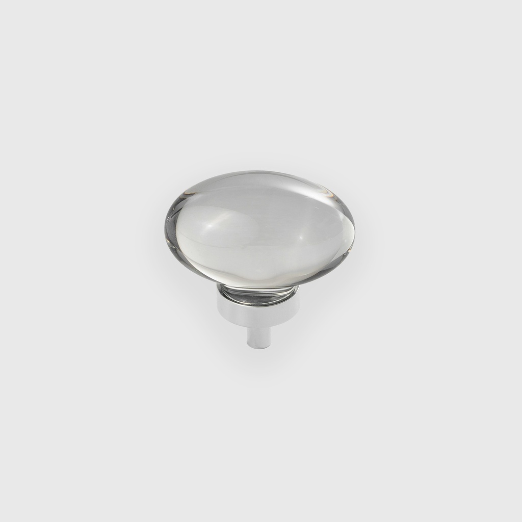 Light smoke acrylic oval knob LJO