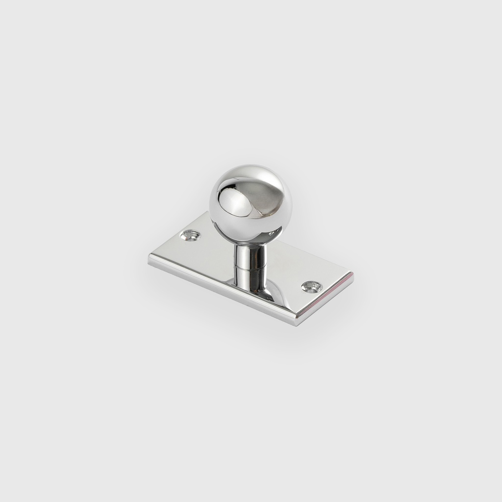Polished Silver Backplat Knob 