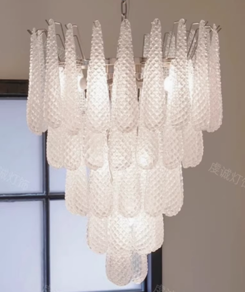 Murano bianco elegance pendant 65*87