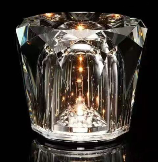 Clear crystal cordless rechargeable table lamp STS
