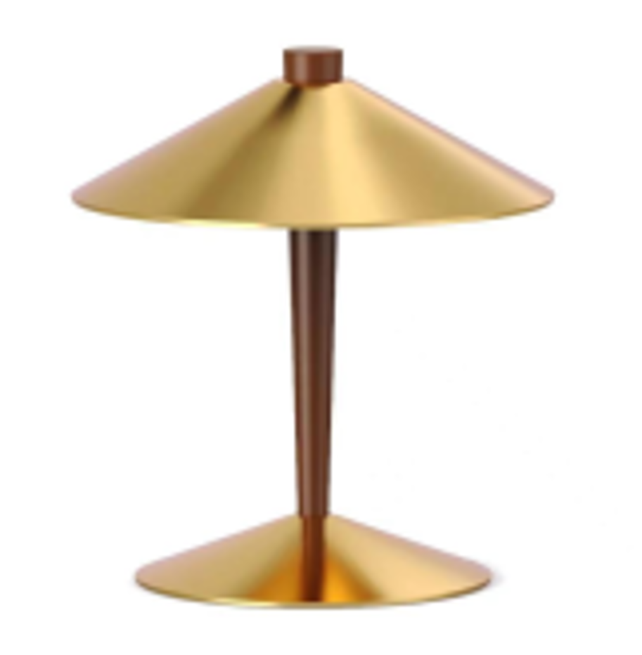 2 light burnished brass mini cone table lamp STS