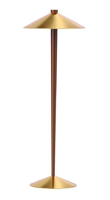 2 light burnished brass cone floor lamp STS