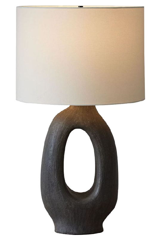Black hand-formed ceramic large table lamp STS