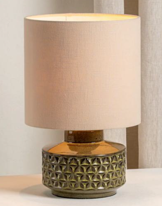 Green glazed reactive ceramic short table lamp STS