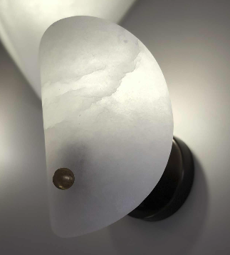 Curved cream onyx wall sconce STS