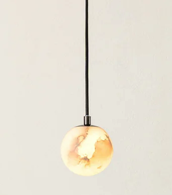 Natural with alabaster and aged bronze wall lamp STS