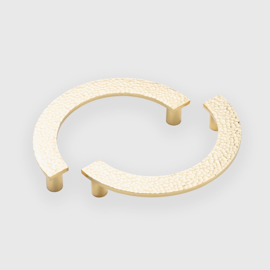 Narrow tap hammered golden half moon pull LJO