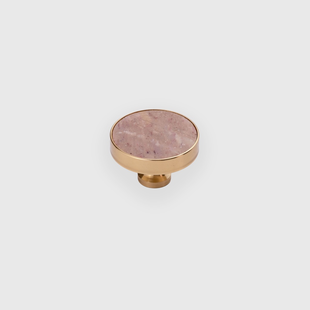Pink crystal round knob STN