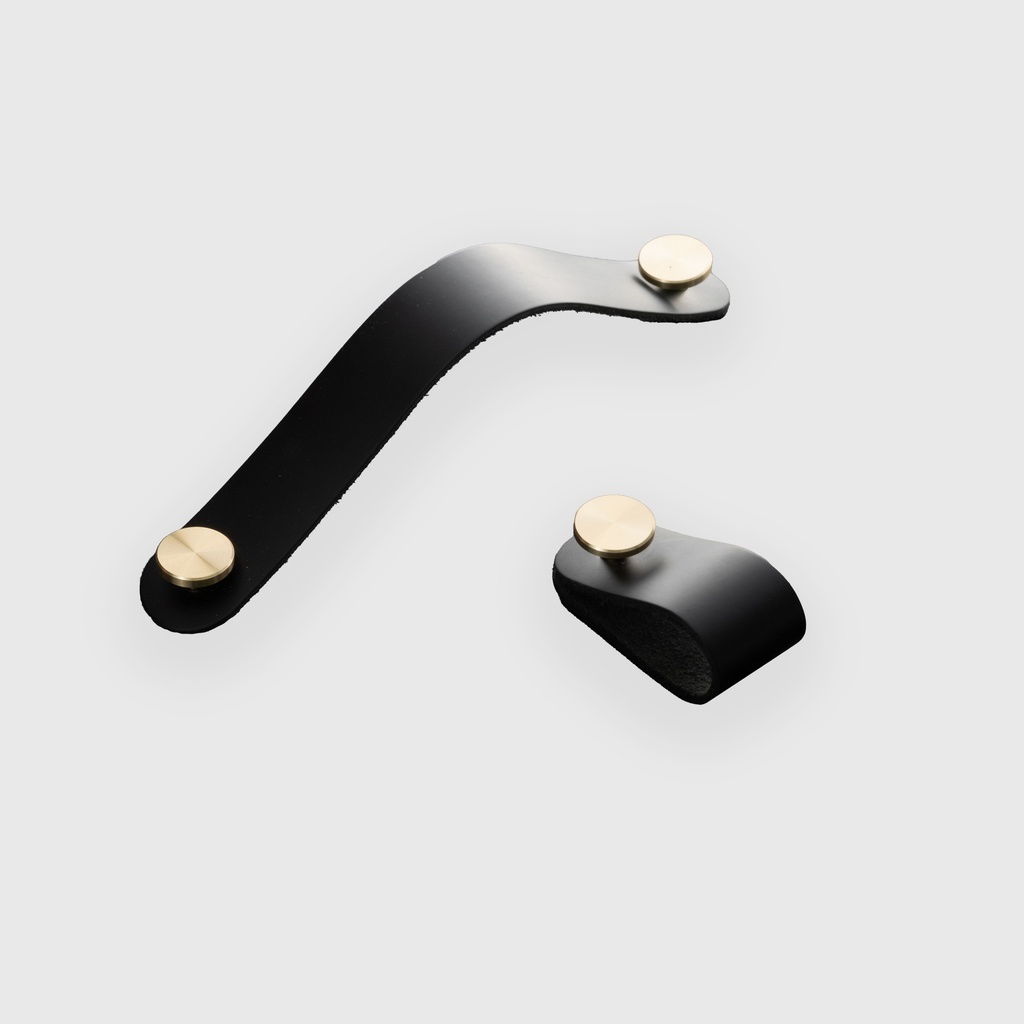 Black Leather Strap Knob 
