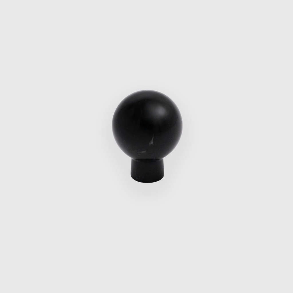 Matte black marble ball knob STN