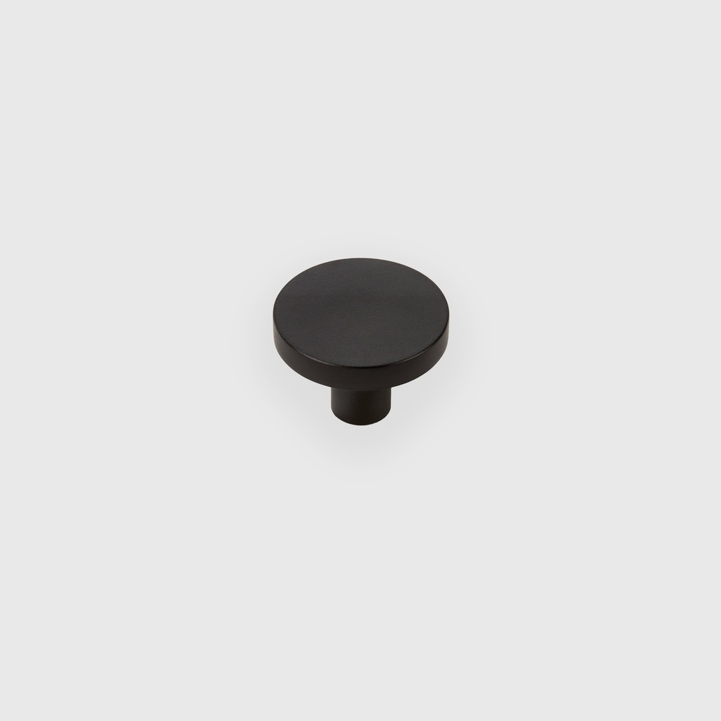 Matt black flat round knob RTR