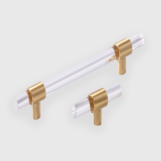 Modern Clear Acrylic T-Handle With Golden Ring 