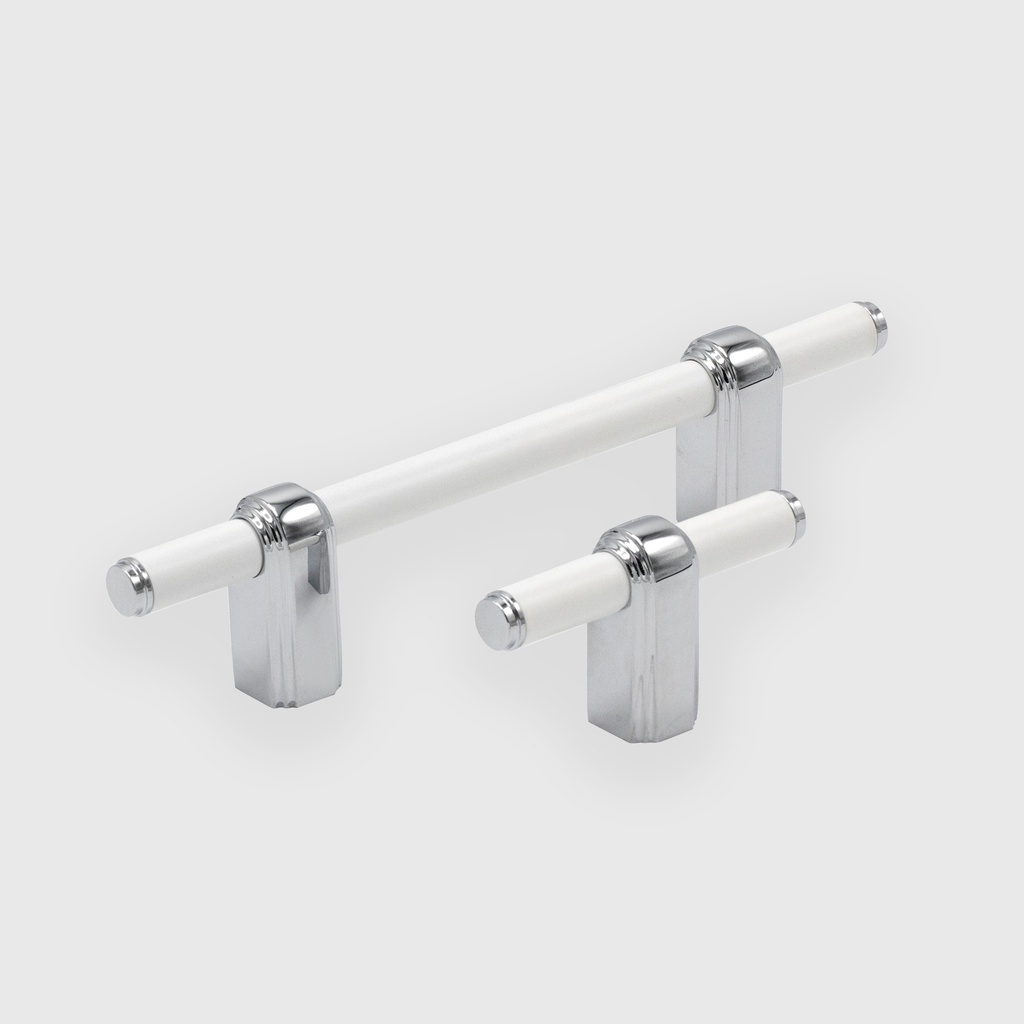 White Rod With Silver Rings Pull 