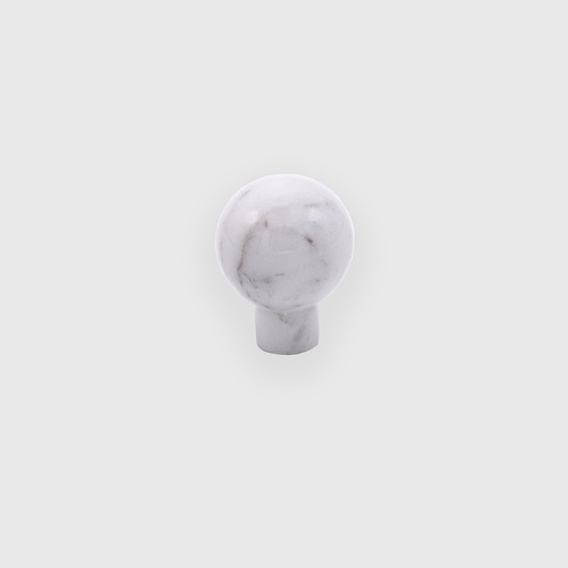 [STN0304014] Striped Matte White Marble Ball Knob 