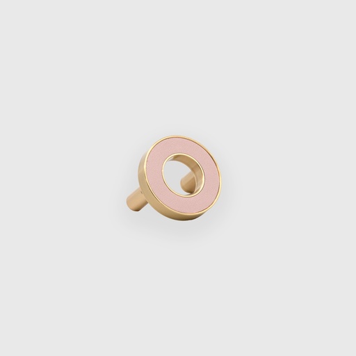 [ART1612036] Golden ring with pink leather knob 36*22