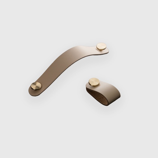 [ART1824128] Beige Leather Strap Pull 