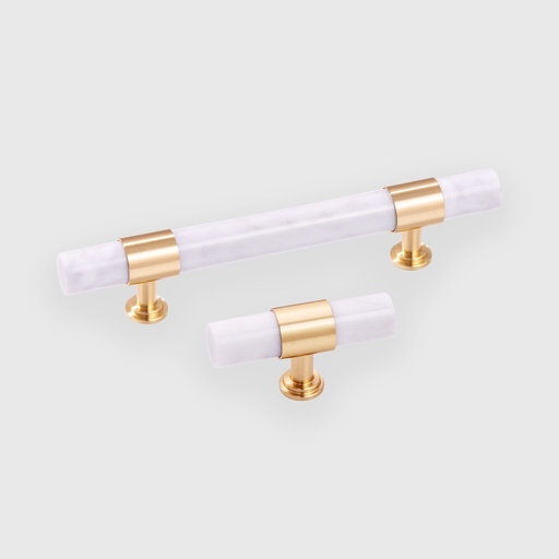 [STN1103128] Stripped Marble Rod With Golden Rings Pull 