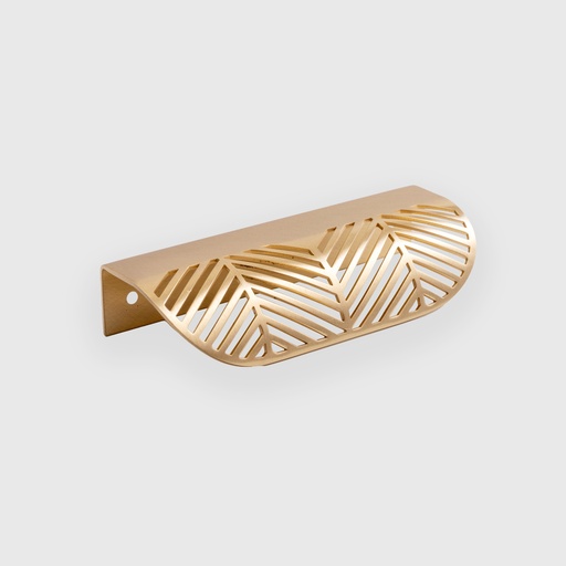 [RTR1010116] Leaf Shape Long Golden Brass Cup Pull 