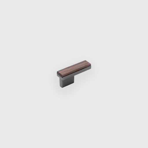 [RTR25006016] Varnish Walnut Black Steel Brushed Knob 