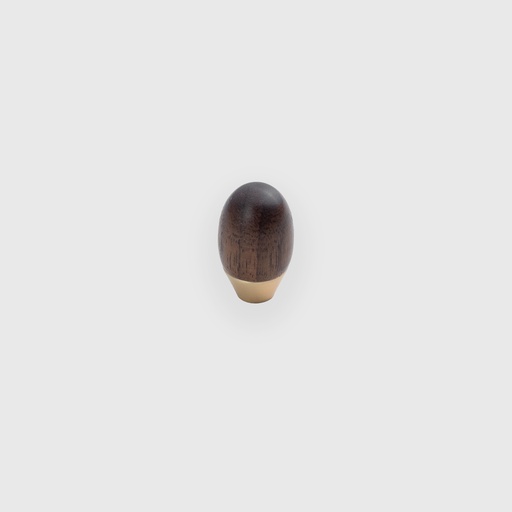 Varnish Walnut Black Steel Brushed Knob 