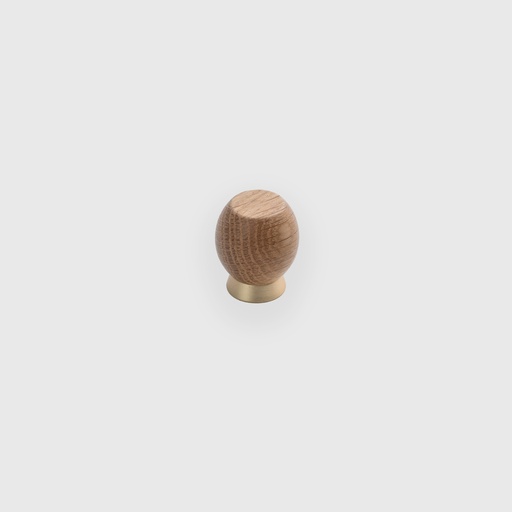 [RTR25012835] Varnish Oak Brass Brushed Wooden Knob 