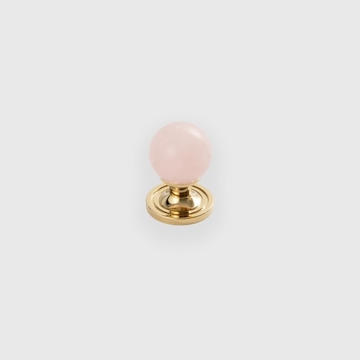[STN2510124] Rose Quartz Palla Shiny Golden Knob 