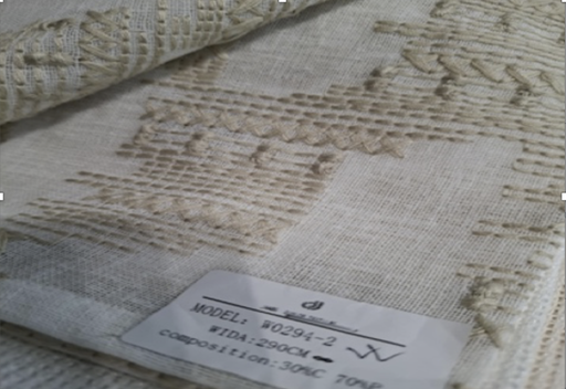 [W0294-2] Хөшиг natura woven white with pattern STS