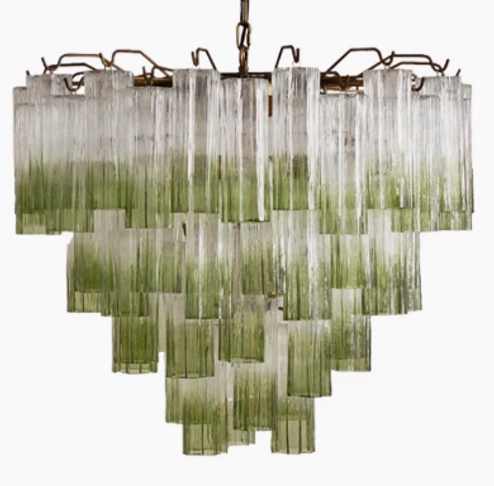 [MRCH0003] Murano verde mosiac chandelier STS