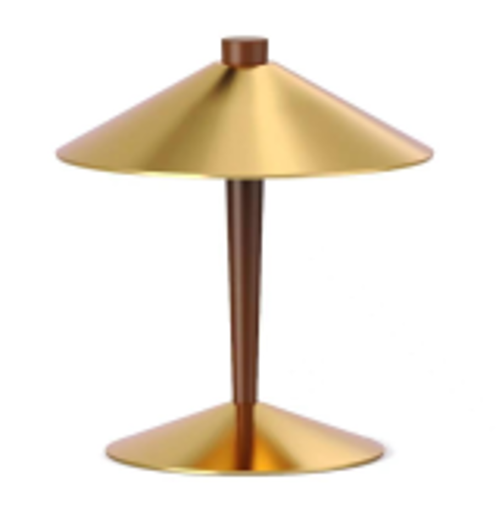 [GLTL0005] 2 light burnished brass mini cone table lamp STS