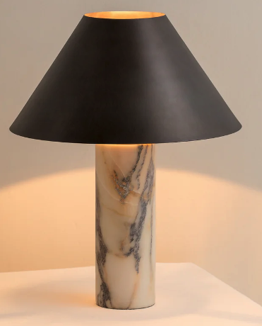 [GLTL0010] Viola calacatta marble cylinder table lamp STS