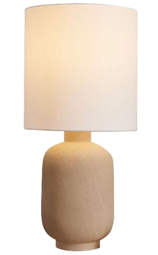 [GLTL0012] Matt light silt hand-combed ceramic medium table lamp STS