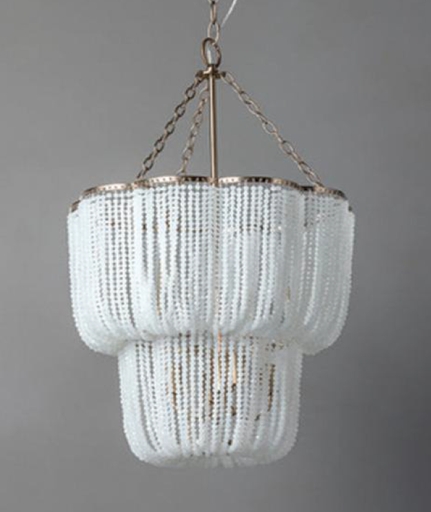 [GLCH0001] 4 light white scalloped chandelier 41*42*51.5