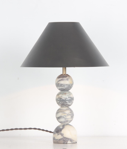 [GLTL0019] Viola calacatta marblemarble ballswith metal shade table lamp STS