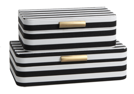 [STR2OSMI002] Black and white striped jewelry box STS