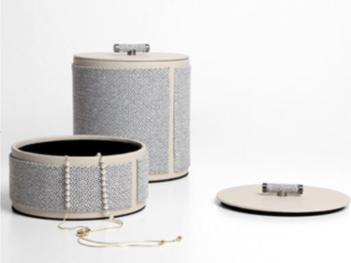 [STR2ROGR001] Beige gray hemp round storage box STS