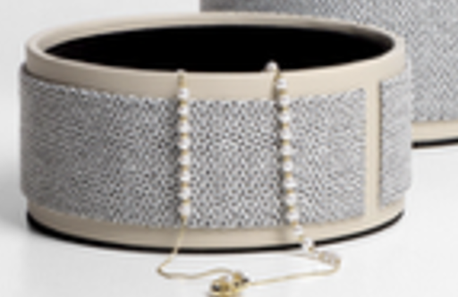 [STR2ROGR002] Beige gray hemp round storage box STS