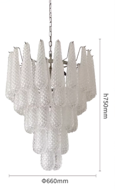 [MRCH0011] Murano petal drop chandelier STS